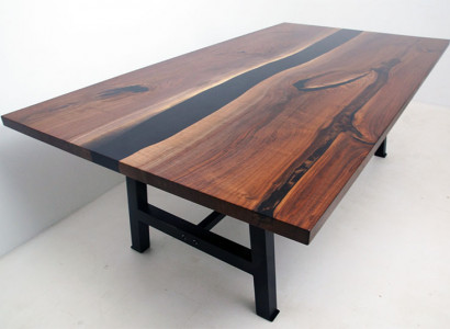 Esstisch wasserfall tische epoxid harz echtes holz massive möbel epoxy tisch neu