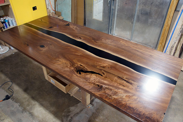 Esstisch tische epoxid harz massive möbel epoxy tisch wasserfall echtes holz