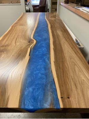 Esstisch tische epoxid harz epoxy tisch wasserfall echtes holz massive möbel