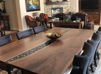 Tisch esstisch tische epoxid harz epoxy wasserfall echtes holz massive möbel