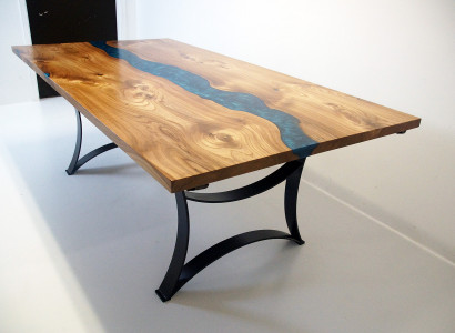 Tisch esstisch tische harz epoxy massive design möbel 240x100 echtes holz epoxid