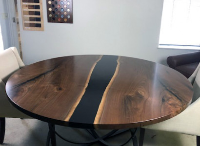 Tisch esstisch tische epoxid harz epoxy echtes holz massive design möbel 150x150