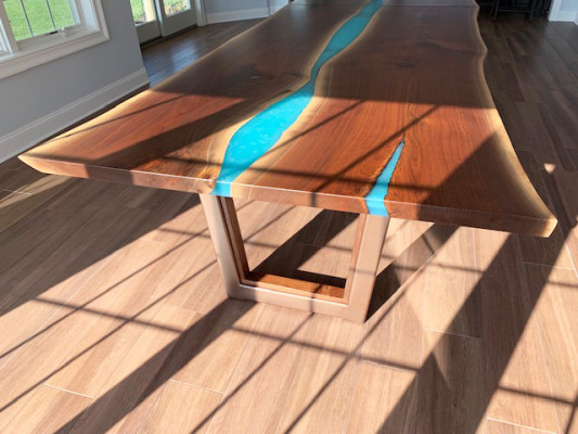 Esstisch River Table Echtes Holz Flusstisch 260x100 Massive Tische