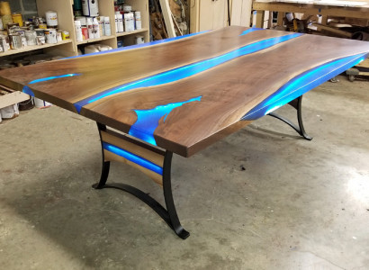 Esstisch River Table Echtes Holz Flusstisch 260x110 Massive Tische