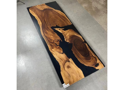 Konferenztisch Esstisch River Fluss Massiv 262x101 Epoxidharz Tische