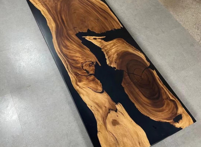 Konferenztisch Esstisch River Fluss Massiv 262x101 Epoxidharz Tische