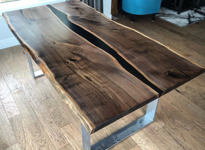 Tisch esstisch tische epoxid harz epoxy echtes holz massive design möbel 220x90