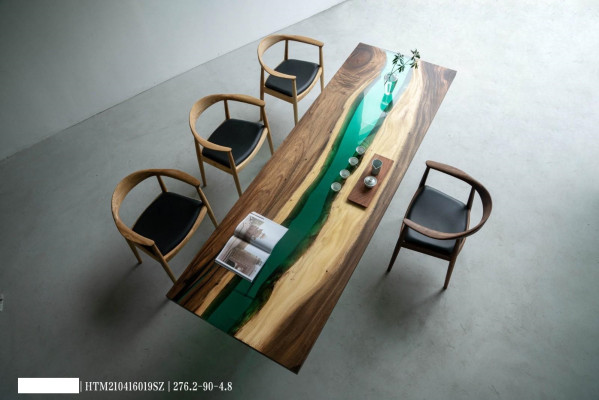 Luxus Tische Konferenztisch River Table Echtes Holz Flusstisch Massive