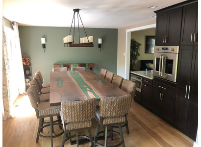 Esstisch River Table Massiv Tische 240x100 Flusstisch Epoxidharz Meer Waterfall