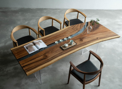 River Table Epoxidharz Couchtisch Massiv Tische 240x100 Flusstisch