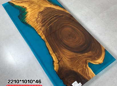 Esstisch River Table Massiv Tische 221x101 Flusstisch Epoxidharz Meer