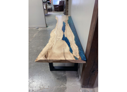 Epoxid harz esstisch echtes holz massive möbel wasserfall epoxy tisch 250x60cm