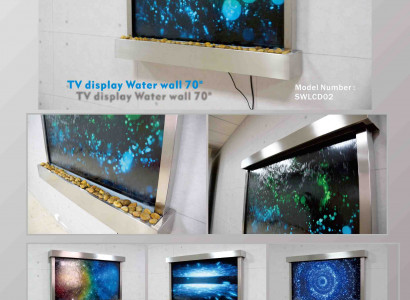 LED Wasserwand Designer Wasser Säulen Wasserfall Bild Rahmen 138x98