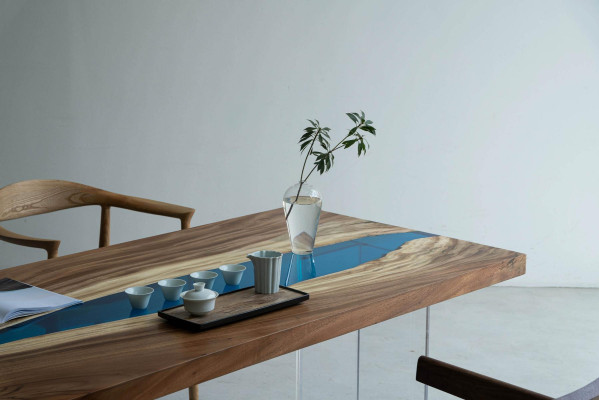 Esstisch River Table Echtes Holz Flusstisch Deko Massiv Epoxidharz Tische