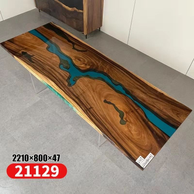Epoxid harz esstisch echtes holz massive möbel deko wasserfall epoxy tisch