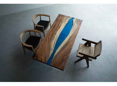 Esstisch River Table Massiv Tische 185x85cm Flusstisch Epoxidharz Meer