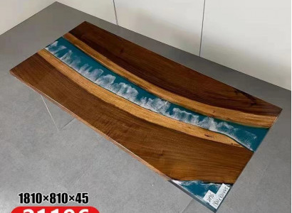 Echtes Holz Wasserfall Tisch Epoxid Harz Esstisch Epoxy Tische Massive