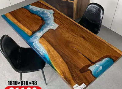 Tische Esstisch Design Tisch Moderne Meer Fluss Deko Möbel 181x81 Epoxid