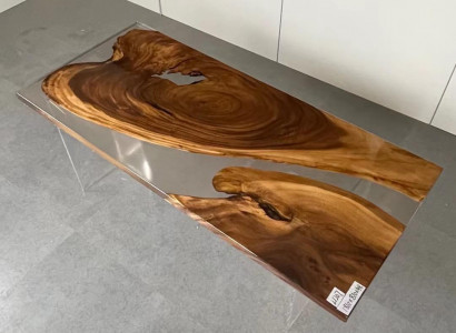 Esstisch Epoxid Harz Echtes Holz Massive Möbel Wasserfall Epoxy Tisch