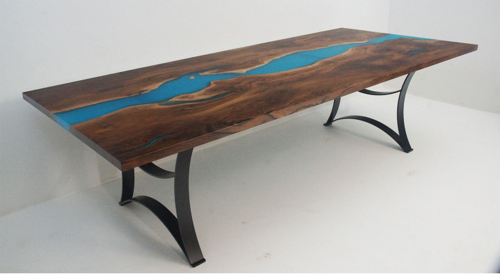 Maßanfertigung Tisch Epoxy Epoxidharz Resin Fluss Holz Echtes Preis 1qm Tische