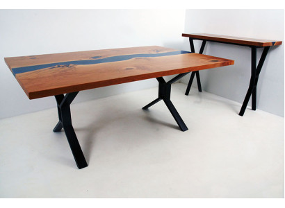 Maßanfertigung Tisch Epoxidharz Epoxy Fluss Echtes Holz Preis 1qm Tische Resin