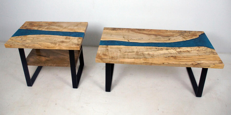 Maßanfertigung Tisch Epoxidharz Epoxy Resin Fluss Echtes Holz Preis 1qm Tische