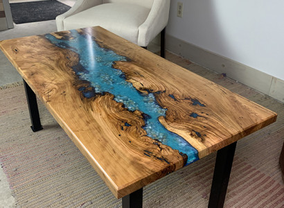 Couchtisch River Table Echtes Holz Flusstisch Dekorative Massiv Epoxidharz
