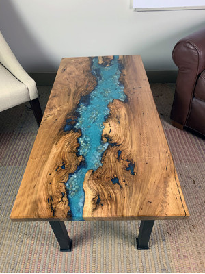 Couchtisch River Table Echtes Holz Flusstisch Dekorative Massiv Epoxidharz