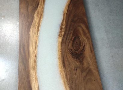 Wasserfall epoxy tisch giessharz esstisch epoxid harz echtes holz massive