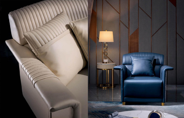 Wohnzimmer Designer-Sofa Sofagarnitur 3+2+1 Sitzer Ledersofa Modernes