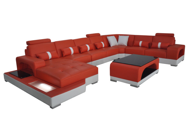 Ecksofa U Form+Couchtisch Modernes Polster Wohnzimmer Möbel Ecksofa Design Sofa