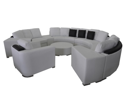 Runde Eck Sofa Couch XXL Big Rund Couchen Wohnlandschaft U Form Rund Polster Neu