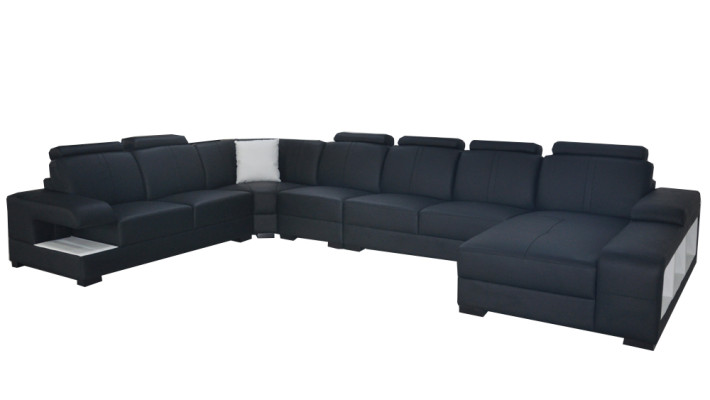 Leder Couch Polster Sitz Design Modern Eck Sofa U Form Wohnlandschaft