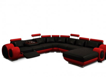 Ledersofa Couch Wohnlandschaft Ecksofa Eck Garnitur Design Modern Sofa A1163B