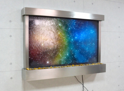 LED Wasserwand Designer Wasser Säulen Wasserfall Bild Rahmen 145x97