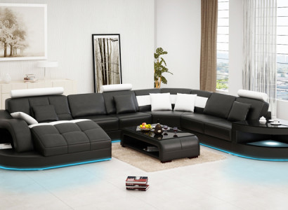 Ledersofa Couch Wohnlandschaft Ecksofa Eck Garnitur Design Modern Neu Sofa