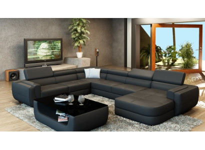 Designersofa Sitz Polster Ecke Ledersofa Wohnlandschaft Sofa Couch Polster Neu