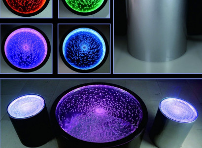 Beistelltisch Led Rund Wasser Wand Bar Theke Regal Möbel Beleuchtete