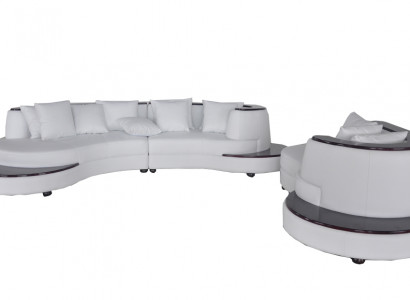 Luxus Wohn Eck Leder Garnitur Landschaft Polster Ecke XXL Big Sofa