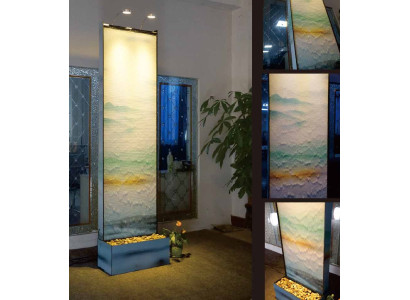 Trennwand Wasserwand Säule Wände Waterwall LED 60x210cm Wasserwände