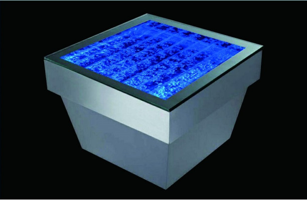 Design Tisch Couchtisch Wasser Säulen Säule Water Sofa LED Deko Beleuchtet