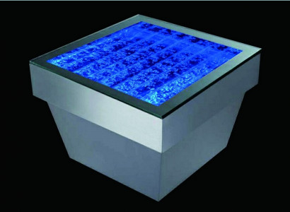 Design Tisch Couchtisch Wasser Säulen Säule Water Sofa LED Deko Beleuchtet