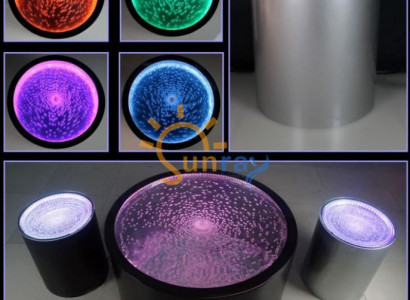 Water Design Tisch Couchtisch Wasser Säulen Sofa Tische LED Beleuchtet