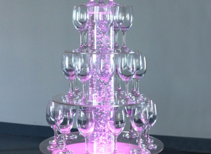 Champagne Tower Sekt Turm Wasser Säule Beleuchtet Regal Säulen