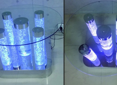 Wasser Säulen Design Tisch Couchtisch Säule Water Sofa Tische led