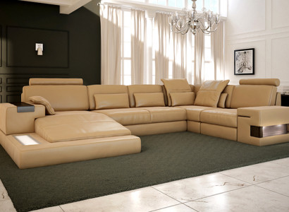 U Form Sofa Wohnlandschaft U Form Ecksofa Couch Garnitur Polster Ecksofa mit USB
