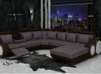 TEXTIL SOFA XXL WOHNLANDSCHAFT STOFF COUCH BIG SOFA POLSTERECKE ECKSOFA NEU