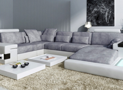 Leder U Form Wohnlandschaft Polster Eckcouch Couch Leder Sofa Ecksofa Eckcouch