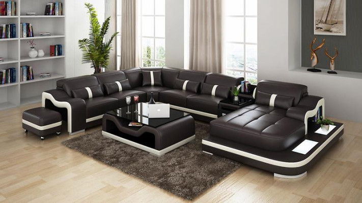 XXL Wohnlandschaft Ecksofa Polster Eckgarnitur Eckcouch Sofa Polster Sitz Ecke