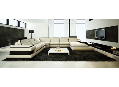 Wohnlandschaft Couch Polster Eck Garnitur Designer Ledersofa + USB Sofa WetzlarD